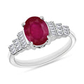 Luxoro Premium Mozambique Ruby and G-H SI Diamond 1.73 ctw Ring in 14K White Gold - Sticky add to cart bar
