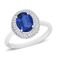 Iliana AAA Ceylon Blue Sapphire and Diamond G-H SI Ring in 18K White Gold (Size 10.0) 1.80 ctw