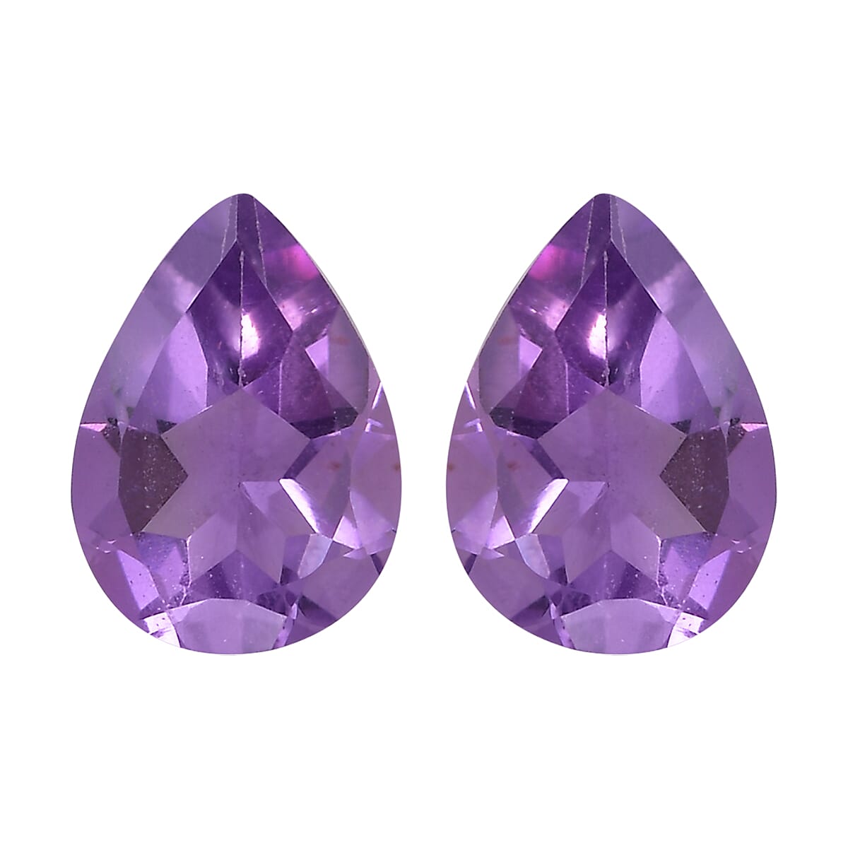 Bolivian Amethyst Set of 2 (Pear 7x5 mm) 1.19 ctw Loose Gemstone
