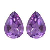Bolivian Amethyst Set of 2 (Pear 7x5 mm) 1.19 ctw Loose Gemstone