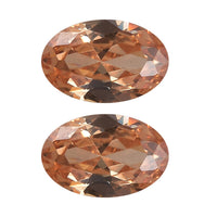 Simulated Champagne Diamond Set of 2 (Ovl 6x4 mm) 1.23 ctw Loose Gemstone