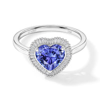 Luxoro Premium Tanzanite and White Diamond 2.40 ctw G-H I2 Ring in 14K White Gold
