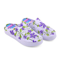 TLV Purple and White Floral Eva Clog (Size 6) (Ships in 5-10 Business Days)