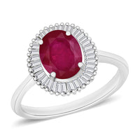 Rhapsody AAAA Mozambique Ruby and E-F VS2 Diamond 1.90 ctw Ring in 950 Platinum
