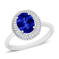 Rhapsody AAAA Tanzanite and E-F VS2 Diamond 1.70 ctw Ring in 950 Platinum