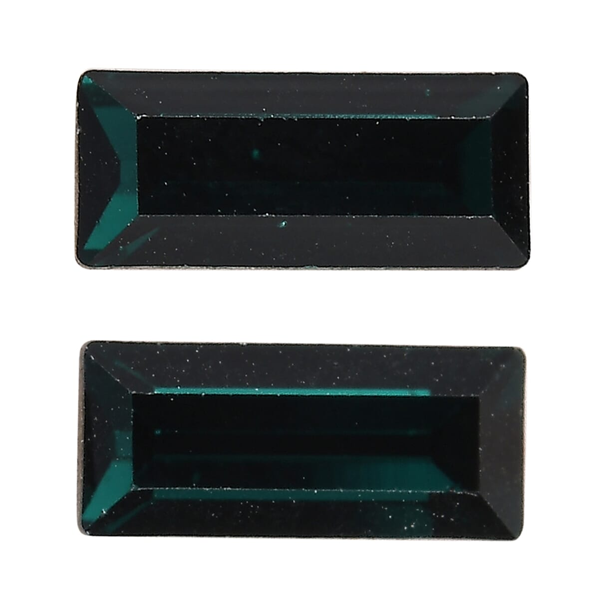Emerald Crystal by Swarovski Set of 2 (Bgt 7x3 mm) 0.82 ctw Loose Gemstone