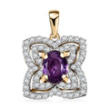 Luxoro 10K Yellow Gold AAA Madagascar Purple Sapphire, Diamond (G-H, I2) Necklace 1.41 ctw - Sticky add to cart bar