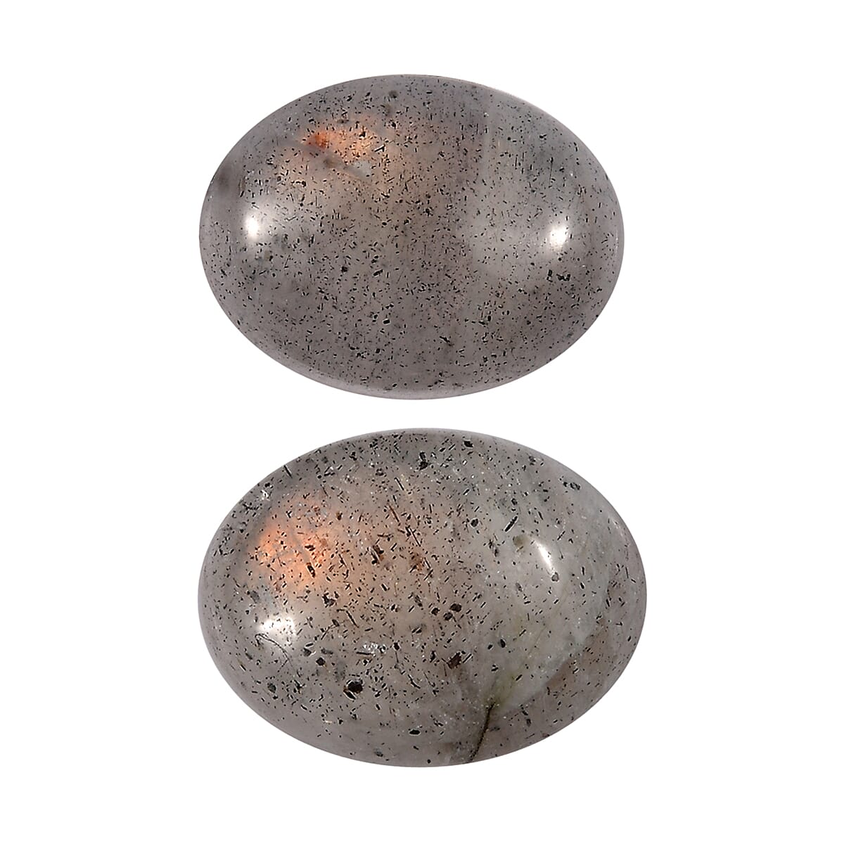 Madagascar Fire Labradorite Set of 2 (Ovl 8x6 mm) 2.42 ctw Loose Gemstone