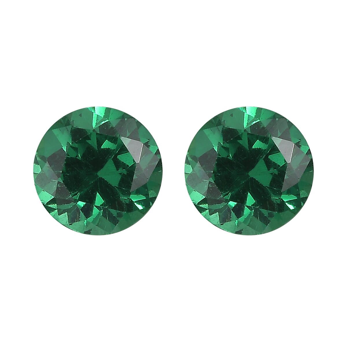 Simulated Green Diamond Set of 2 (Rnd 5 mm) 1.96 ctw Loose Gemstone
