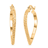14K Yellow Gold Heart Earrings 1 Grams
