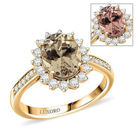 Certified & Appraised Luxoro 10K Yellow Gold AAA Turkizite, Diamond (G-H, I2) (0.42 cts) Ring (Size 9.0) 2.50 ctw