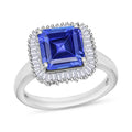 Luxoro Premium Tanzanite and Diamond G-H I2 Ring in 14K White Gold (Size 10.0) 2.85 ctw - Sticky add to cart bar