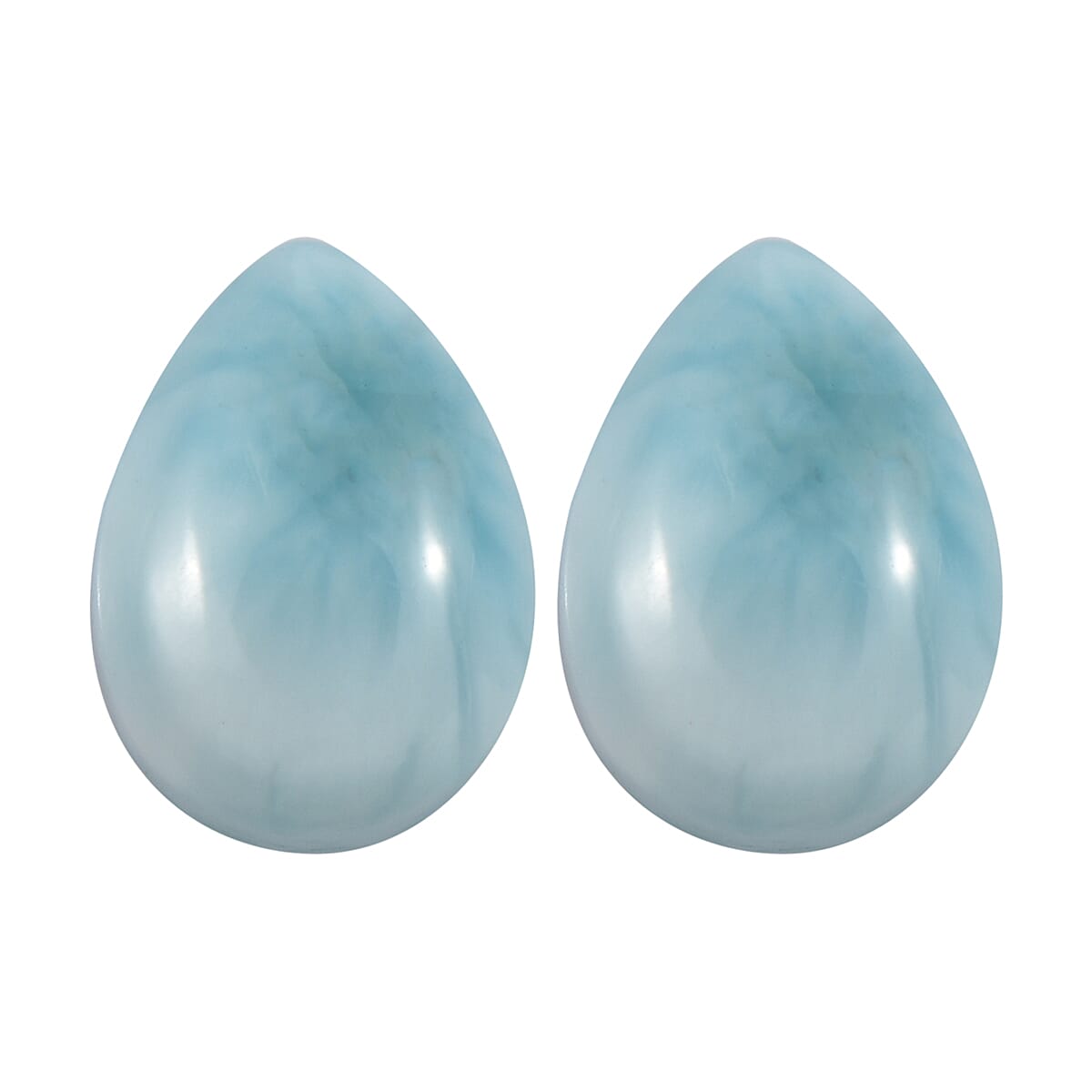 Larimar Set of 2 (Pear 7x5 mm) 1.62 ctw Loose Gemstone