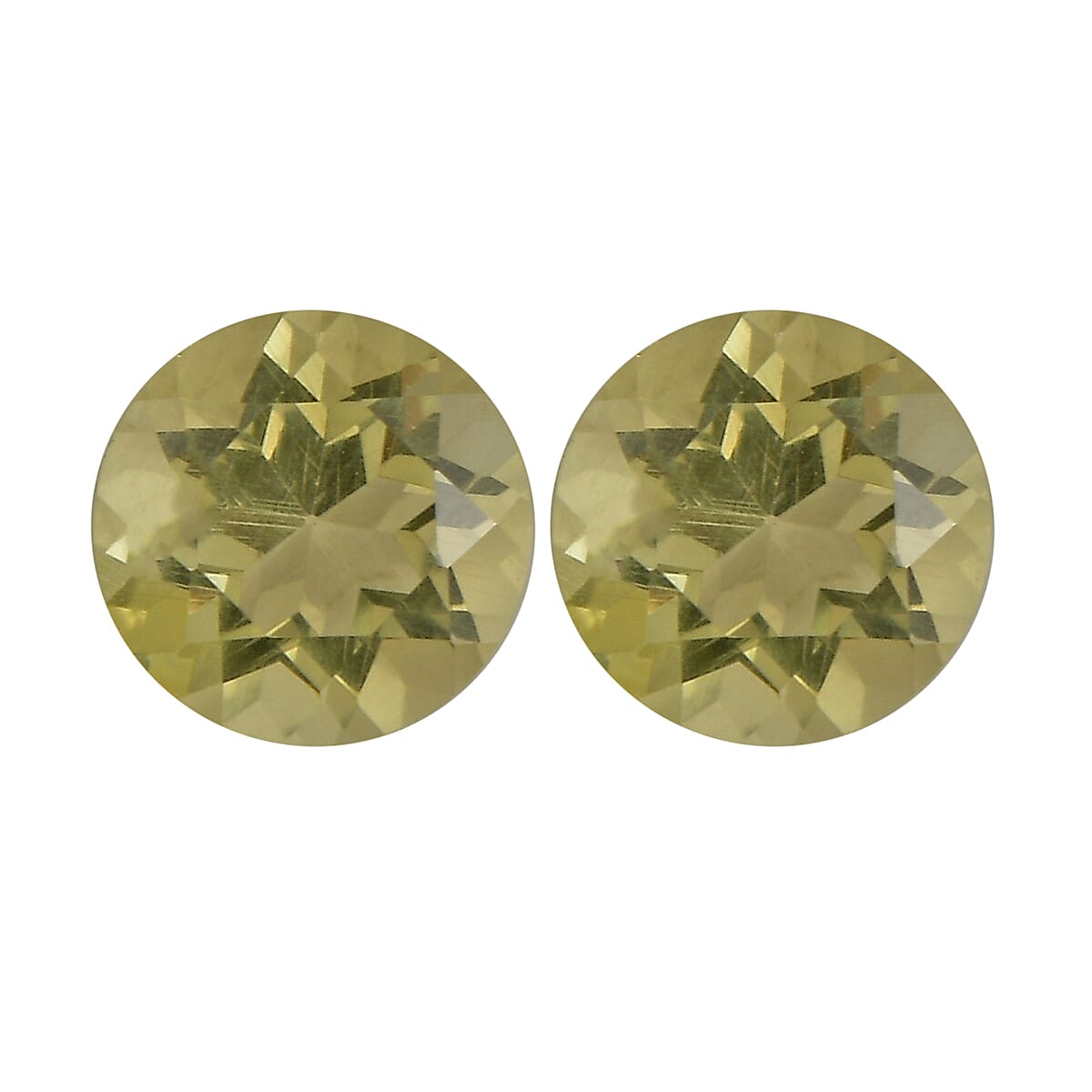 Lemon Quartz Set of 2 (Rnd 7 mm) 1.88 ctw Loose Gemstone