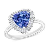 Luxoro Premium Tanzanite and G-H I2 Diamond 2.50 ctw Ring 14K White Gold