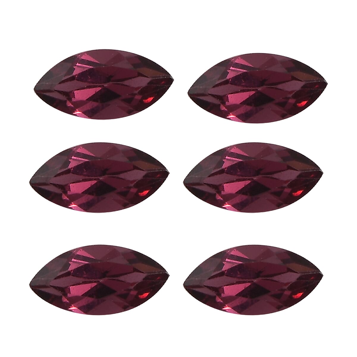 Lotus Garnet Set of 6 (Mrq 5x2.5 mm) 0.88 ctw Loose Gemstone