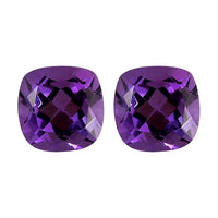Mashamba Amethyst Set of 2 (Cush 5x5 mm) 1.00 ctw Loose Gemstone