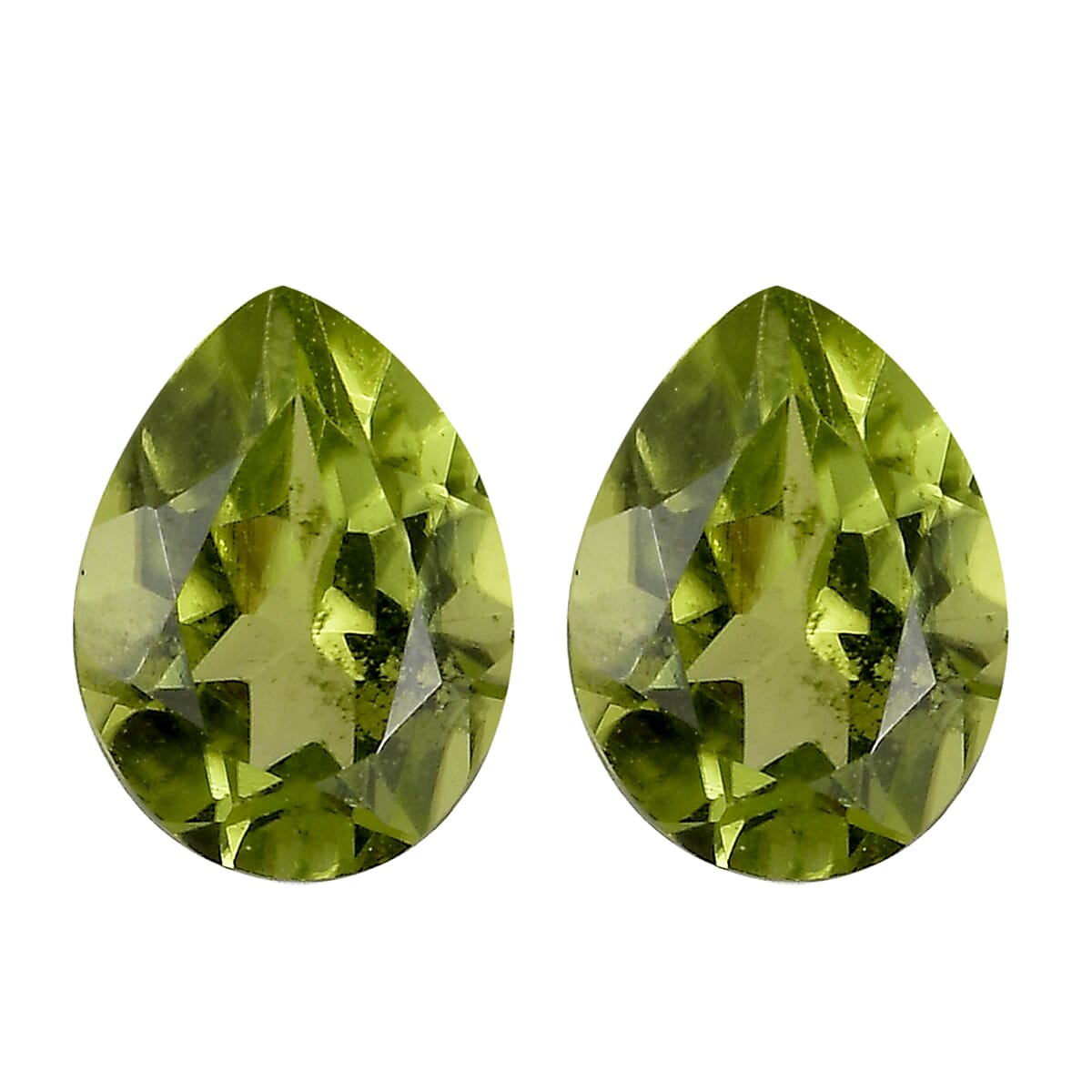 Set of 2 Peridot (Pear 7x5 mm) 1.20 ctw Loose Gemstone
