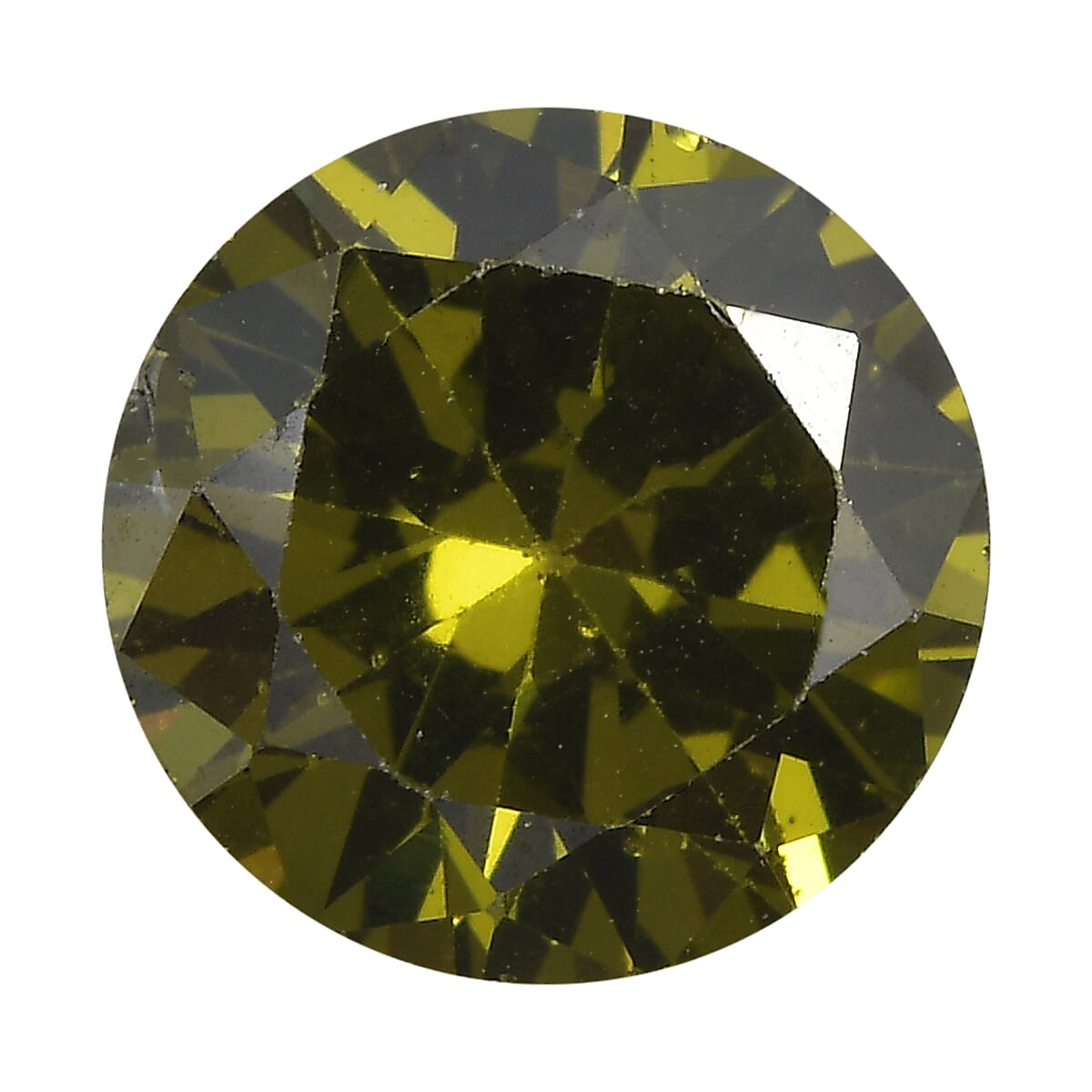 Simulated Peridot Diamond (Rnd 8mm) 3.20 ctw Loose Gemstone