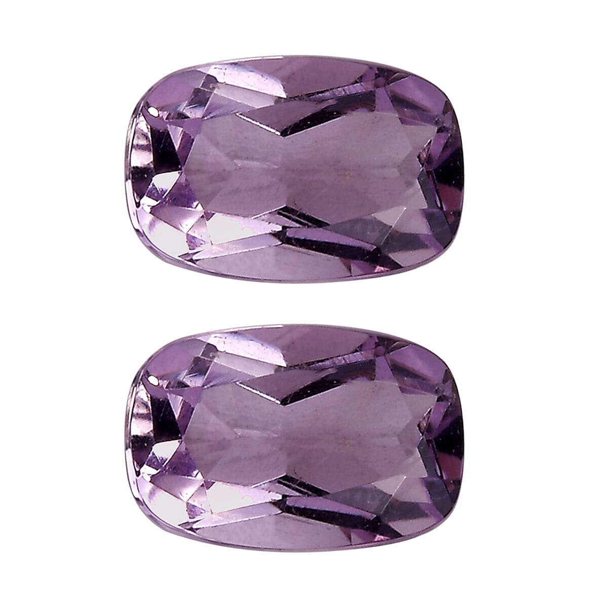 Set of 2 Rose De France Amethyst (Cush 6x4 mm) 0.86 ctw Loose Gemstone