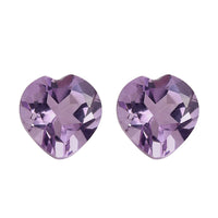 Set of 2 Rose De France Amethyst (Hrt 5 mm) Loose Gemstone 0.80 ctw Loose Gemstone