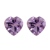 Set of 2 Rose De France Amethyst (Hrt 7 mm) 1.98 ctw Loose Gemstone