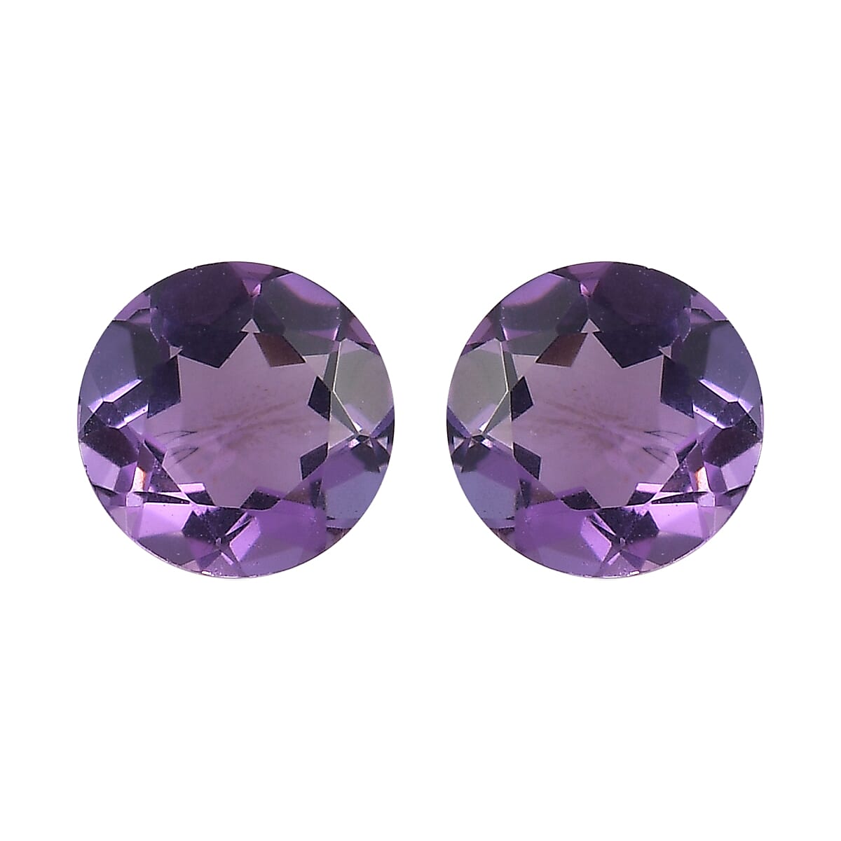 Set of 2 Rose De France Amethyst (Rnd 5 mm) 0.82 ctw Loose Gemstone