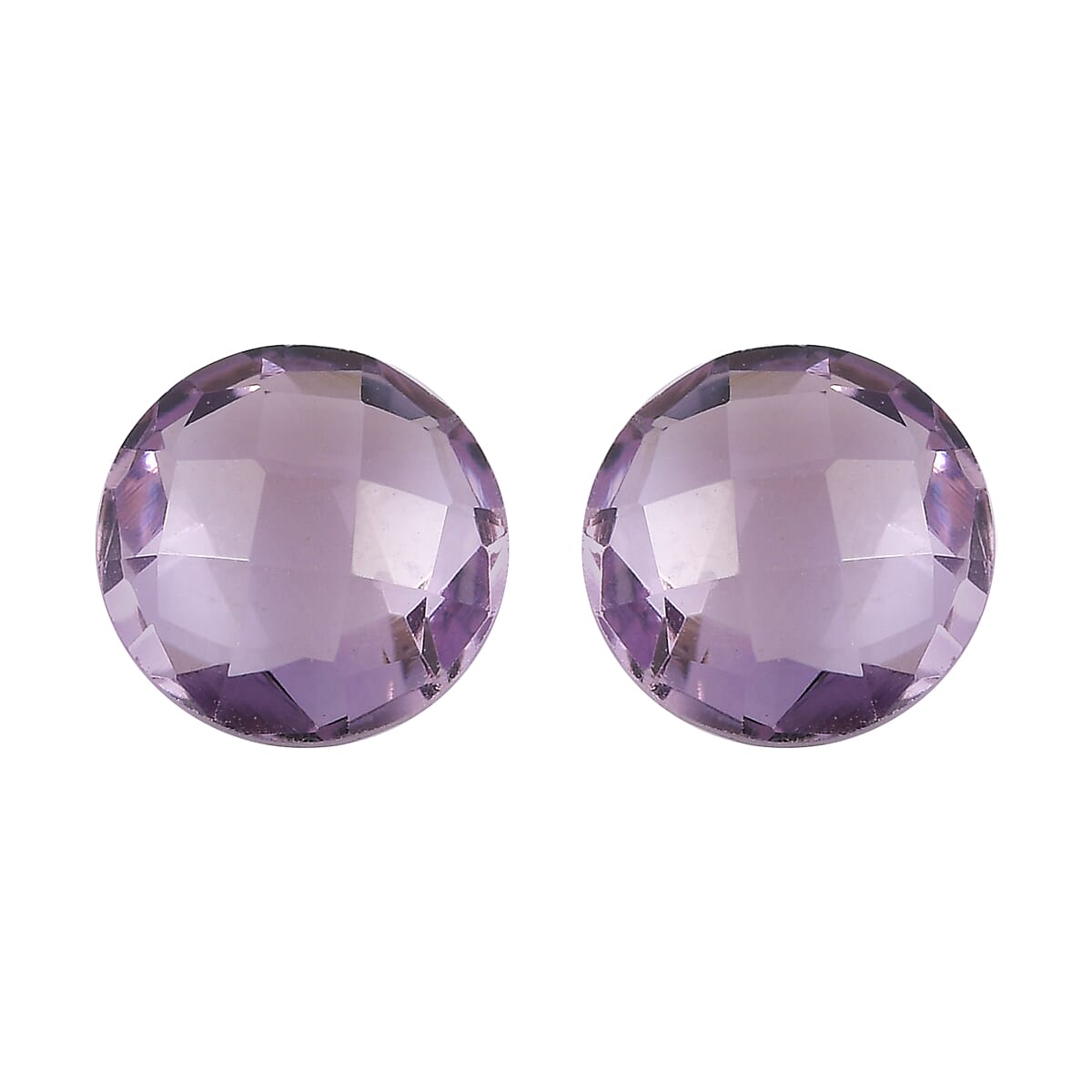 Set of 2 AA Rose De France Amethyst (Rnd 6 mm) 1.36 ctw Loose Gemstone
