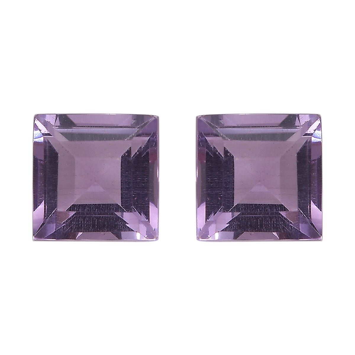 Set of 2 Rose De France Amethyst (Sqr 5 mm) 1.10 ctw Loose Gemstone