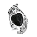 Sajen Silver Rainbow Obsidian Carved and Apatite 7.70 ctw Ring in Sterling Silver - Sticky add to cart bar