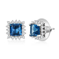 D'Joy Premium London Blue Topaz and White Zircon 4.10 ctw Royal Dew Earrings in Rhodium Over Sterling Silver - Sticky add to cart bar