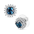D'Joy Premium London Blue Topaz and White Zircon 2.90 ctw Royal Dew Earrings in Rhodium Over Sterling Silver - Sticky add to cart bar
