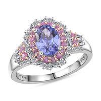 D'Joy Tanzanite, Multi Gemstone Ring in 18K Vermeil RG and Rhodium Over Sterling Silver (Size 6.0) 2.30 ctw....