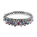 Bali Legacy Niassa Ruby (FF), Multi Gemstone Bangle Bracelet in Sterling Silver (7.25 In) 10.25 ctw - Sticky add to cart bar