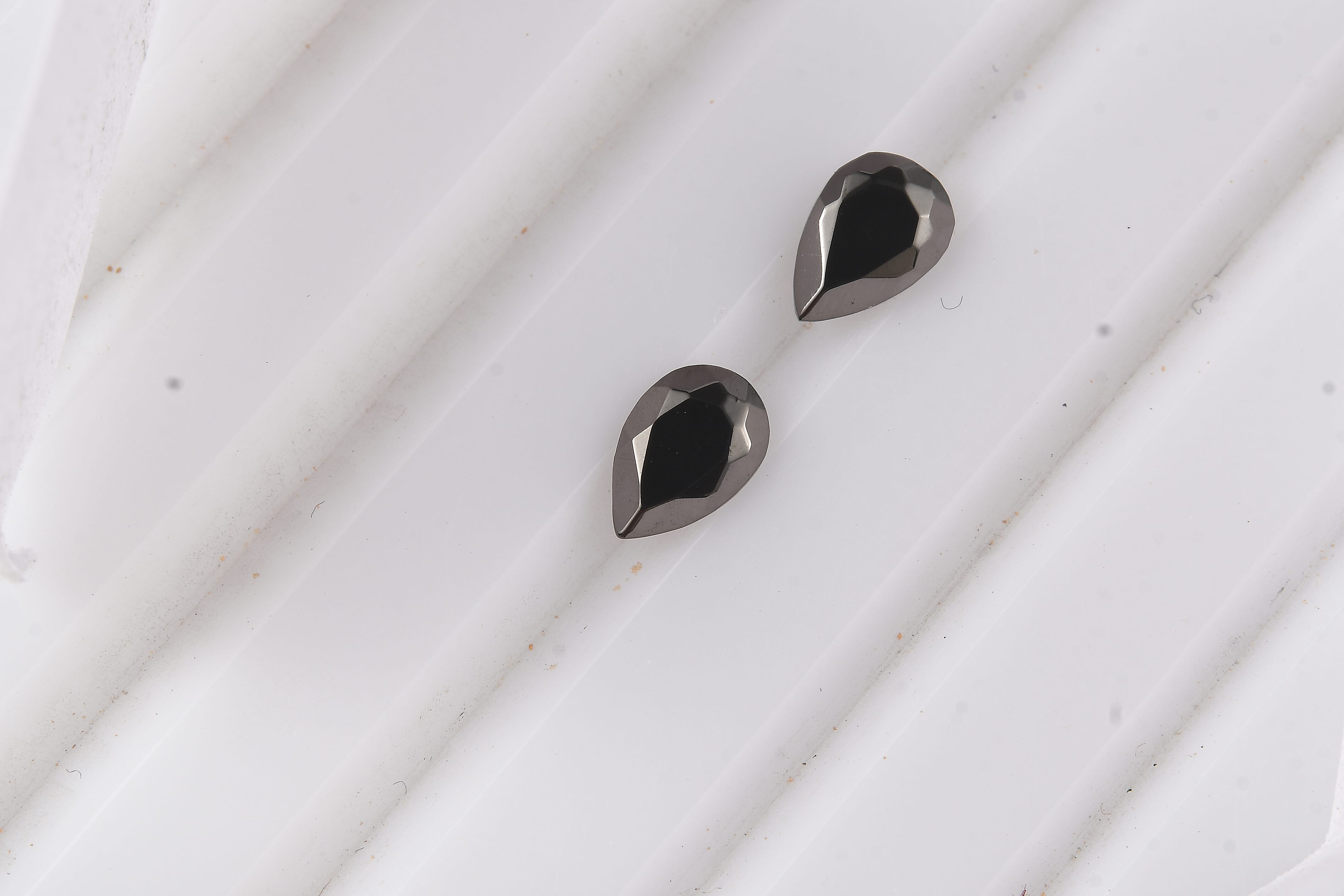 Set of 2 Elite Shungite (Pear 6x4 mm) 0.41 ctw Loose Gemstone