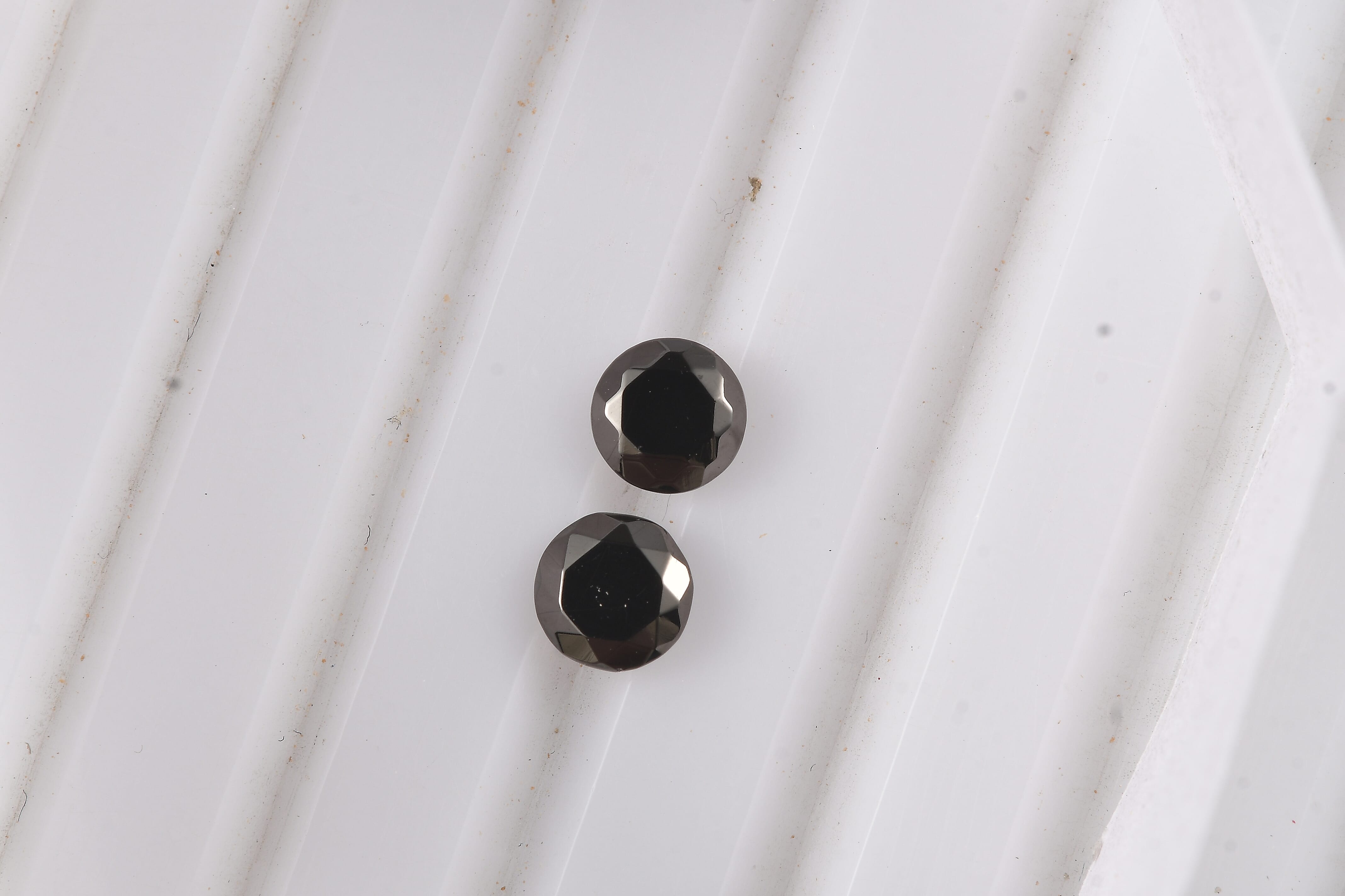 Set of 2 Elite Shungite (Rnd 5 mm) 0.48 ctw Loose Gemstone