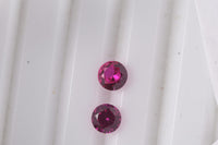 Simulated Ruby Color Diamond Set of 2 (Rnd 5mm) 1.05 ctw Loose Gemstone