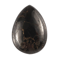 Matrix Silver Shungite (Pear 14x10 mm) 3.18 ctw Loose Gemstone