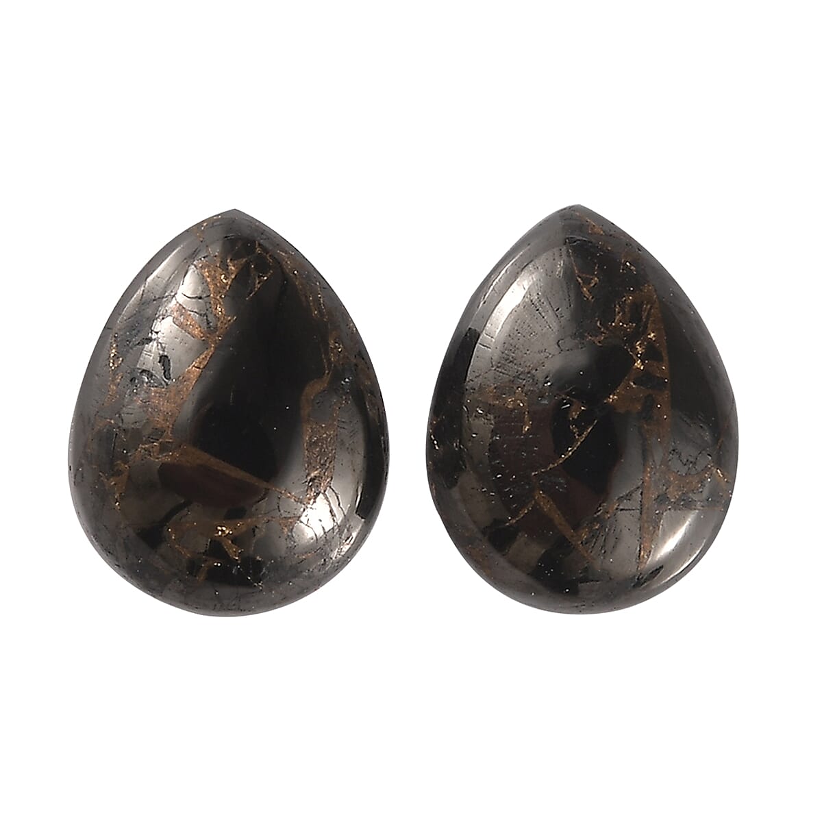 Matrix Silver Shungite (Pear 8x6 mm) 1.60 ctw Loose Gemstone