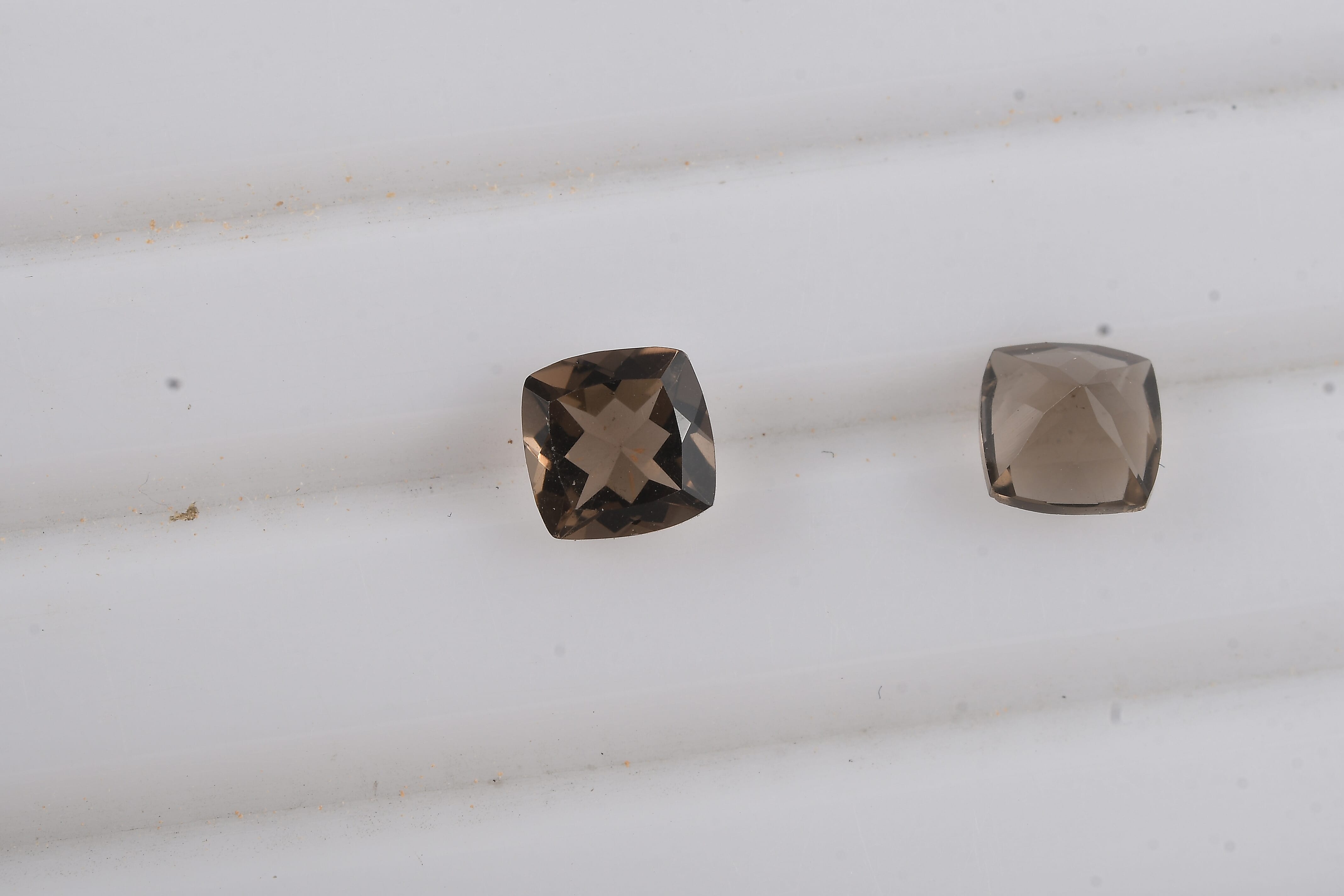 Smoky Quartz Set of 2 (Cush 5x5 mm) Loose Gemstone 1.03 ctw Loose Gemstone
