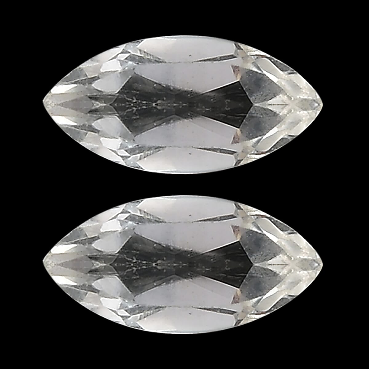 AA White Topaz Set of 2 (Mqr 5x2.5 mm) 0.28 ctw Loose Gemstone