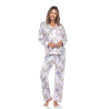 White Mark Grey Multi Color Long Sleeve Floral Pajama Set - S - Sticky add to cart bar