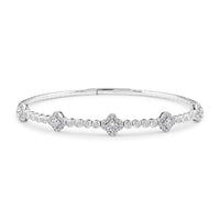 Modani 950 Platinum White Diamond Bangle Bracelet (9.0 In) Metal weight 14.13 Grams Including Spring Weight (0.5g) 1.44 ctw