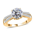 Moissanite 2.20 ctw Ring in 18K Vermeil Yellow Gold Over Sterling Silver (Size 10.0) - Sticky add to cart bar