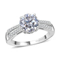 Moissanite 2.20 ctw Ring in 18K Vermeil Yellow Gold Over Sterling Silver (Size 10.0) - Sticky add to cart bar