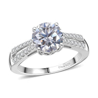 Moissanite 2.20 ctw Ring in 18K Vermeil Yellow Gold Over Sterling Silver (Size 10.0)