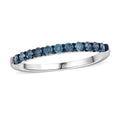 Venice Blue Diamond (I1-I2) 0.50 ctw Ring in Platinum Over Sterling Silver (Size 10.0) - Sticky add to cart bar