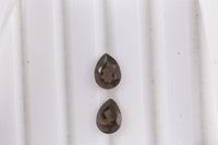Smoky Quartz Set of 2 (Pear 7x5 mm) 1.15 ctw Loose Gemstone