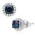 Venice Blue and White Diamond I1-I2 1.00 ctw A Touch of Luxury Earrings in Platinum Over Sterling Silver - Sticky add to cart bar