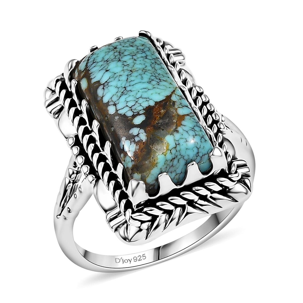 Artisan Crafted Blue Moon Turquoise 5.75 ctw Ring in Black Oxidized Sterling Silver (Size 10.0)